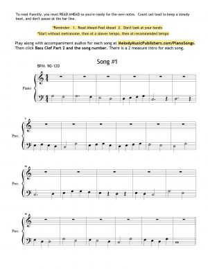 Piano Songs Beginner Bass Clef Part 2 - Piano Books And Sheet Music