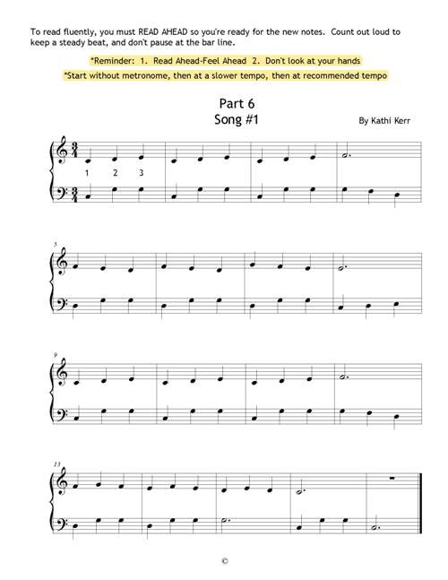 Piano sheet music C Position