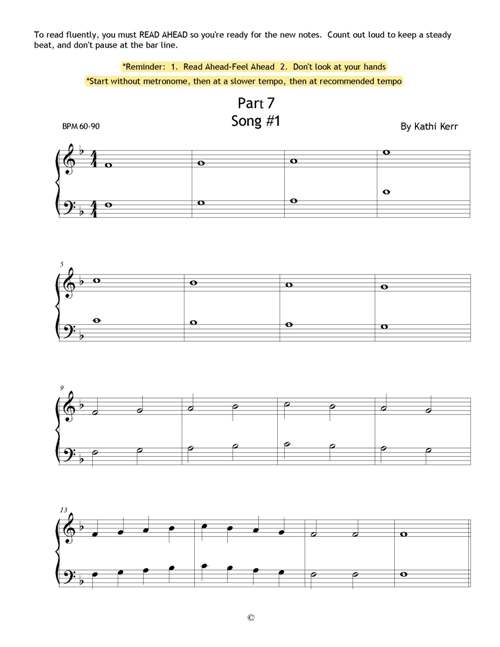 Piano sheet music F Position