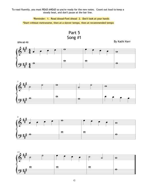 Piano sheet music A Position