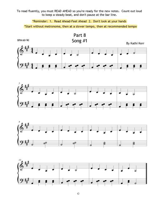 Piano sheet music A Position